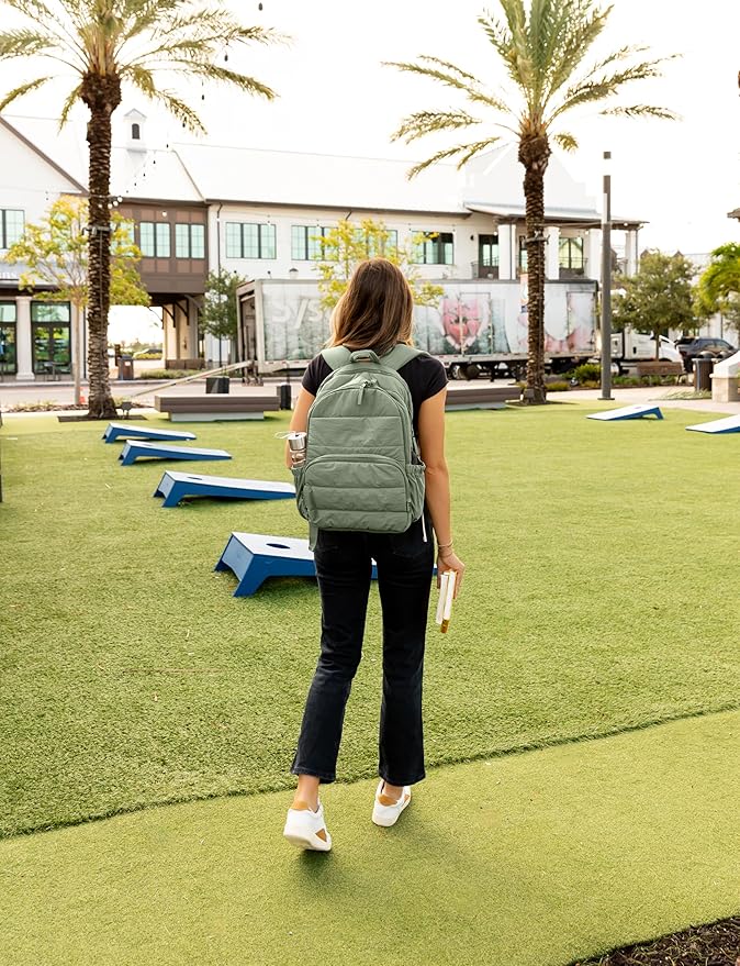 Travel Backpack for Women, 15.6 Inch Laptop Backpack, Quilted College Bookbag, Cute Work Backpacks, Water Resistant