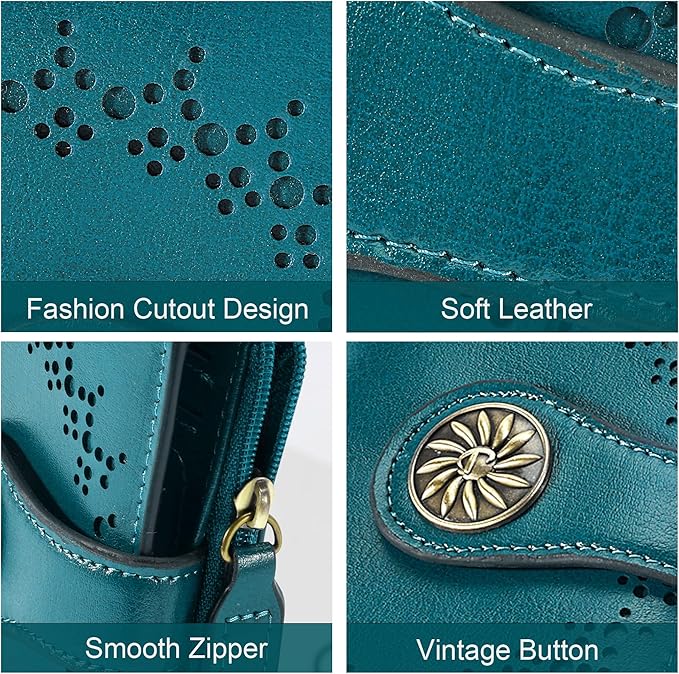 Tipmile Small Wallet for Women Bifold RFID Blocking Card Holder Leather Wallets with Zipper Coin Pocket