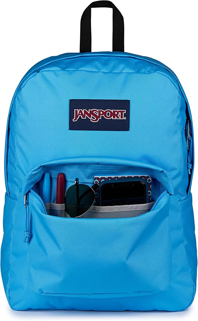 JanSport SuperBreak One Backpack - Durable, Lightweight Bag with 1 Main Compartment, Front Utility Pocket with Built-in Organizer, Premium Backpack, Electric Azul