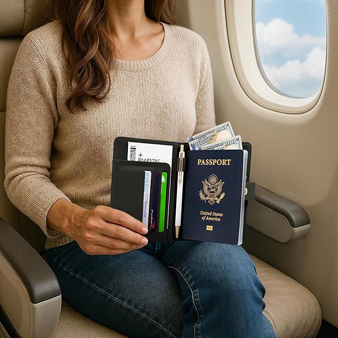 Beautiful Passport Holder for Travel – Cute Cover with Pen Holder to Keep Your Travel Documents Organized & Safe – Quality Passport Wallet for Women & Men and Great for Gifting