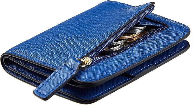 Toughergun Women’s Small Slim Leather Wallet with RFID Protection, Compact Bifold Mini Purse with Clear ID Window
