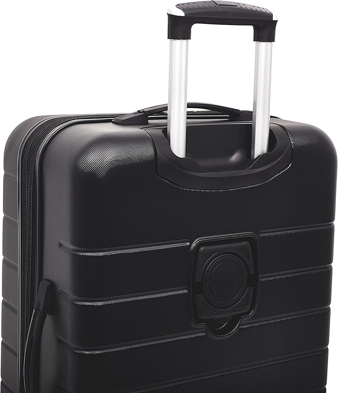 Wrangler Smart Luggage Set with Cup Holder, USB Port and Phone Holder, Black, 2 Piece Set