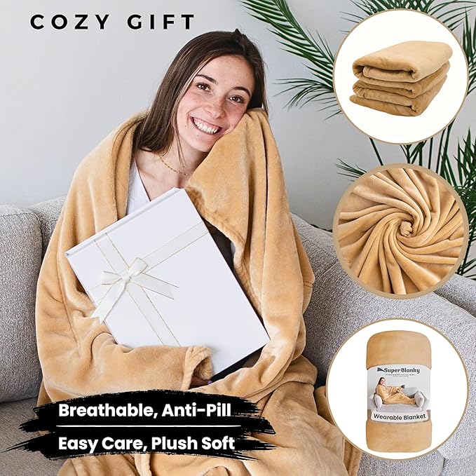 Wearable Blankets for Women, Adult Wearable Blanket Men, Mother's Day Gifts for Her, Wife Birthday Gift Ideas