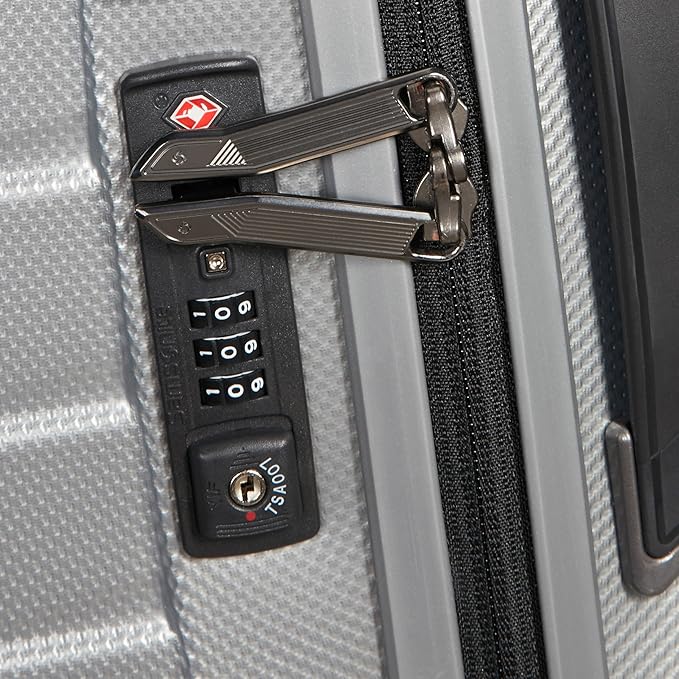 Samsonite Proxis Medium Hardside Luggage with Dual Spinner Wheels - Innovative Roxkin™ Lightweight Shell With Ultimate Durability- Includes TSA Lock, Ergonomic Telescoping Handle - Silver