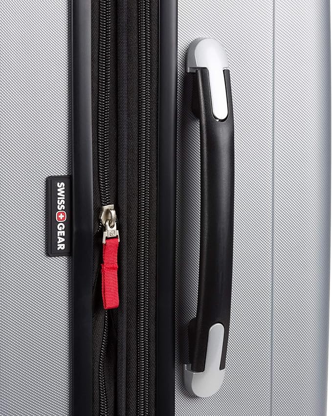 SwissGear 7585 Hardside Expandable Luggage with Spinner Wheels, Silver, Checked-Large 28-Inch