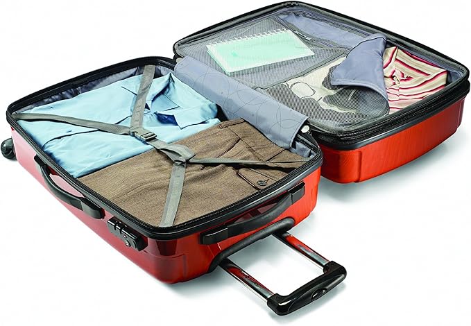 Samsonite Winfield 2 Hardside Expandable Luggage with Spinner Wheels, Orange, Checked-Medium 24-Inch