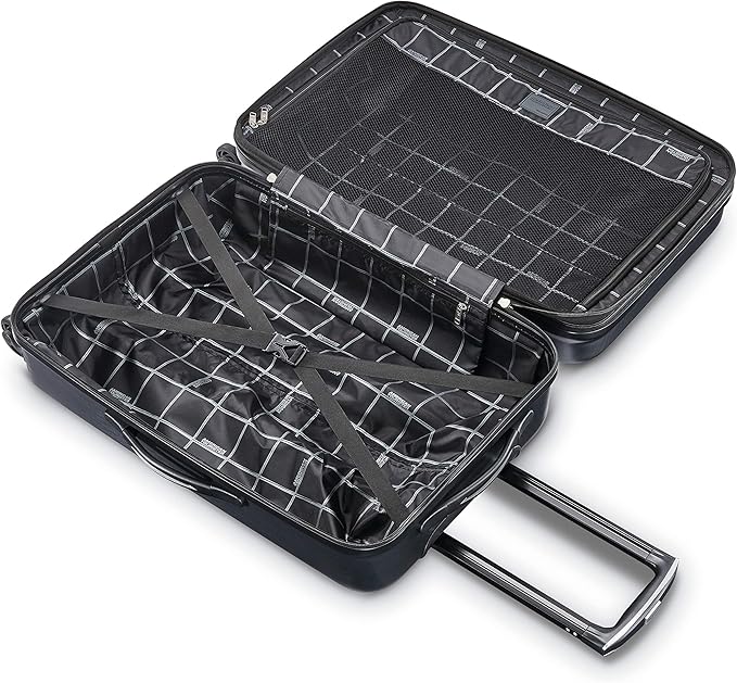 American Tourister Moonlight Hardside Expandable Luggage with Spinner Wheels, Anthracite, Checked-Medium 24-Inch