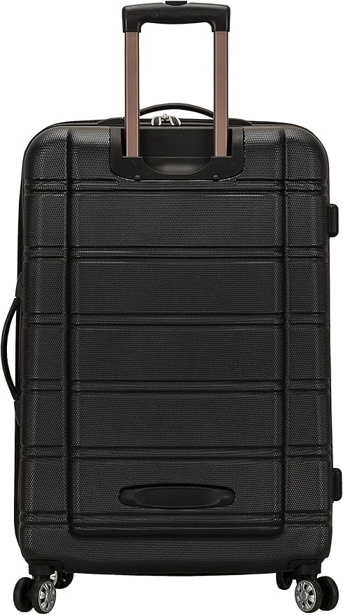 Rockland Melbourne Hardside Expandable Spinner Wheel Luggage, Black, Checked Large 28"