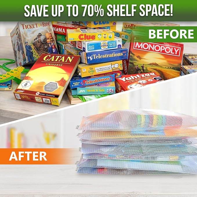 10 Pack Mesh Zipper Pouch Bags A3-12x18 - Plastic Zipper Pouches for Organizing - Board Game Organizers - Large Zippered Pouch Bag - Mesh Pouches with Zippered - Board Game Bags - Puzzle Storage