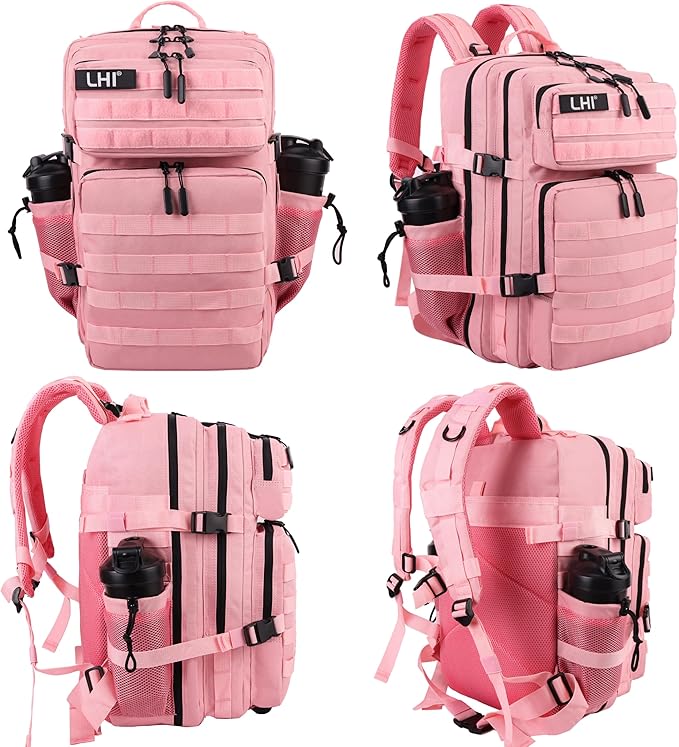 LHI Military Tactical Backpack for Men and Women 45L Army 3 Days Assault Pack Bag Large Rucksack with Molle System