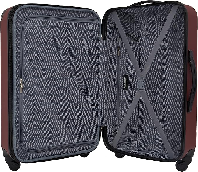 Travelers Club Chicago Hardside Expandable Spinner Luggage, Apple Butter, 3 Piece Set