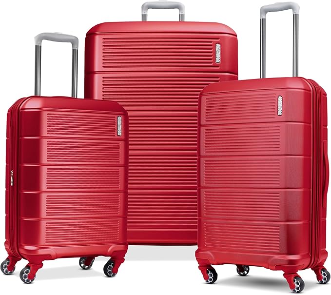 American Tourister Stratum 2.0 Hardside Expandable Luggage with Spinners | Red | 3PC (CO/MED/LG)