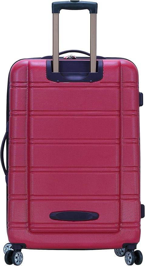 Rockland Melbourne Hardside Expandable Spinner Wheel Luggage, Magenta, Checked Large 28"