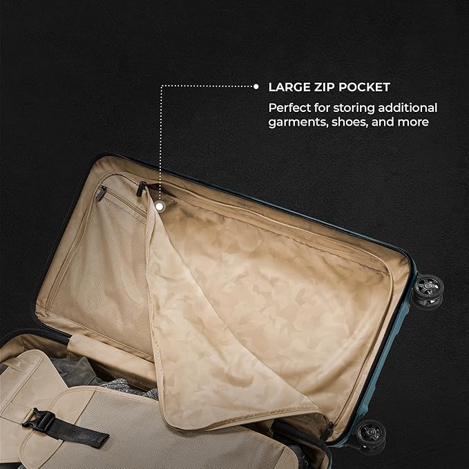 Briggs & Riley 32" Extra Large Trunk Spinner - Checked Luggage for Travel, Suitcases with Wheels, Hardside Rolling Bag for Men & Women, Self-Repairing Zipper - Torq Collection, Ocean