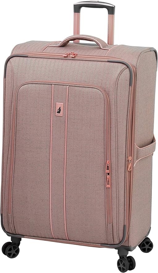 London Fog Newcastle 28 8-Wheel Spinner, Rose Charcoal Herringbone