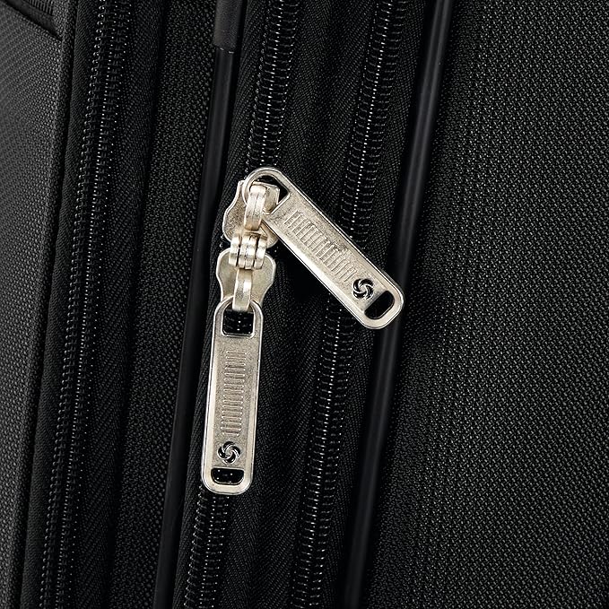 Samsonite Aspire DLX Softside Expandable Luggage Set with Spinners (Carry-on & Medium), Black