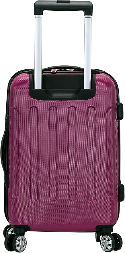 Rockland London Hardside Spinner Wheel Luggage, Magenta, Carry-On 20-Inch