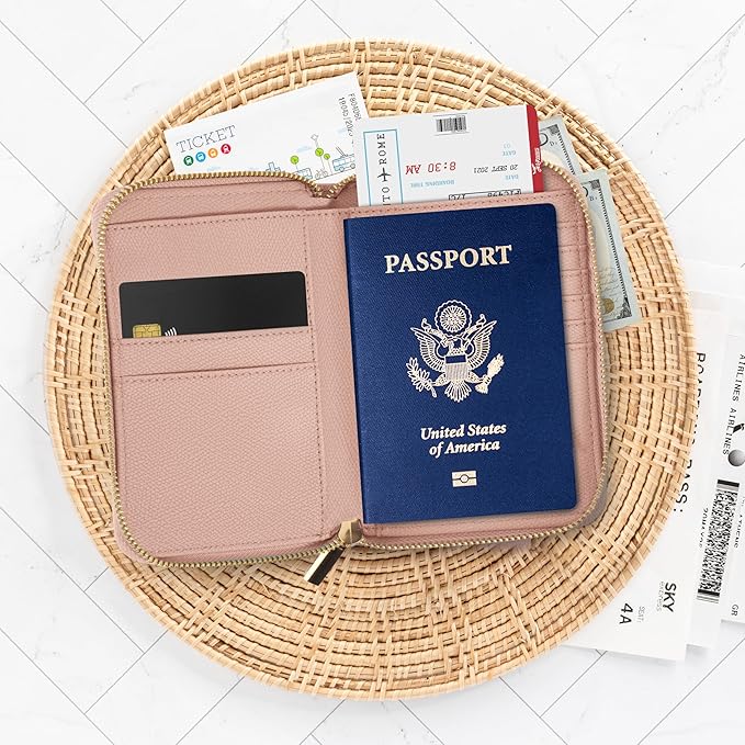 Beautiful Passport Holder for Travel with Wristlet Strap - All-in-One Wallet for Women with Card Slots and Tassel Keychain - Perfect Case to Keep Your Travel Documents Organized & Safe