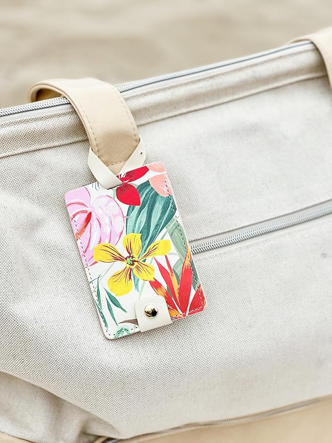 Ban.do Getaway Suitcase Tag for Travel, Durable Vegan Leather Luggage Identifier