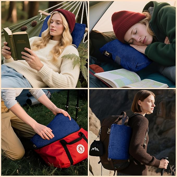 Tirrinia Travel Portable Blanket with Feet Pocket Airplane Office Poncho 4 in 1 Zippered Front Pocket Premium Cozy Fleece Blankets with Built-in Bag