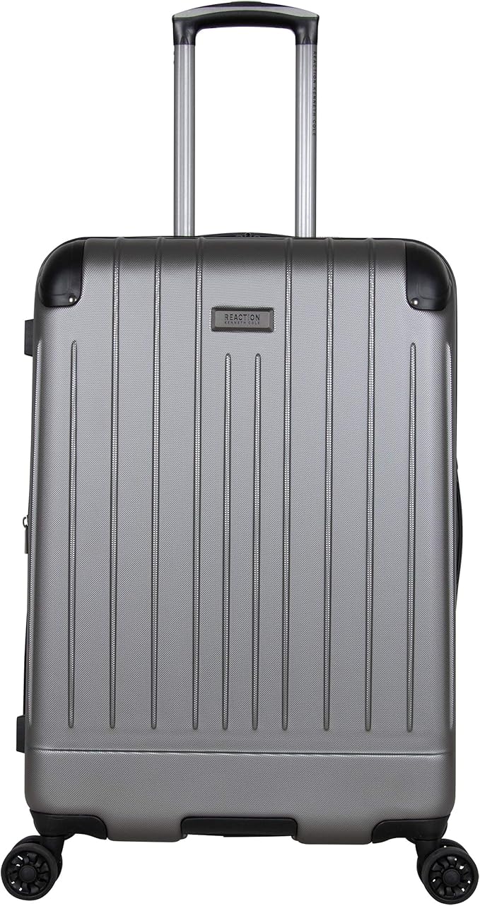 Kenneth Cole Reaction Flying Axis 24" Hardside Expandable 8-Wheel Spinner Check-Size Luggage, Silver
