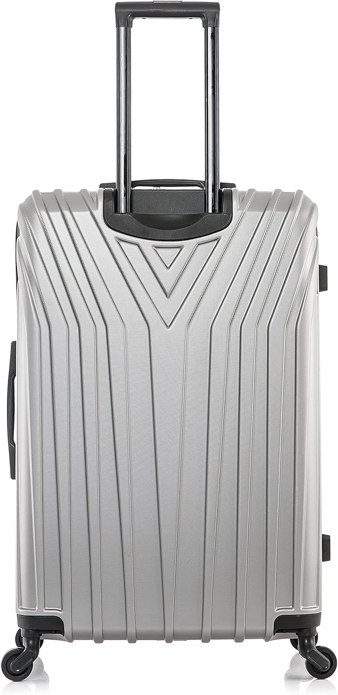 InUSA VASTY Luggage with Spinner Wheels | Durable Lightweight Hardside Suitcase, Travel Bag with Handle and Trolley, 28-Inch Large Checked Luggage | Grey