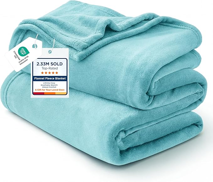 Bedsure GentleSoft Fleece Throw Blanket for Couch River Blue - Lightweight Plush Fuzzy Cozy Soft Blankets and Throws for Sofa, 50x60 inches