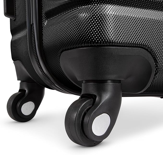Skyway Epic 2.0 Hardside Lightweight and Durable ABS Shell Luggage, Spacious with 4-Wheel Spinners, Comfort Grip with Telescoping Handle, Men and Women, Black, 2-Piece Set (20, 24)