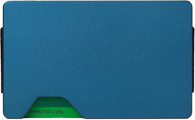 Carbon Fiber Minimalist Wallet for Men Credit Card Holder Money Clip & Cash Strap Slim RFID Mens Wallets(Matte Blue)