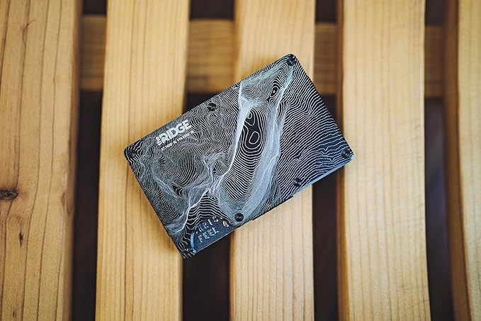 Ridge Wallet for Men - Slim Minimalist Compact Wallet and Card Holder, RFID Protected Front Pocket Wallets for Men with Integrated Cash Strap