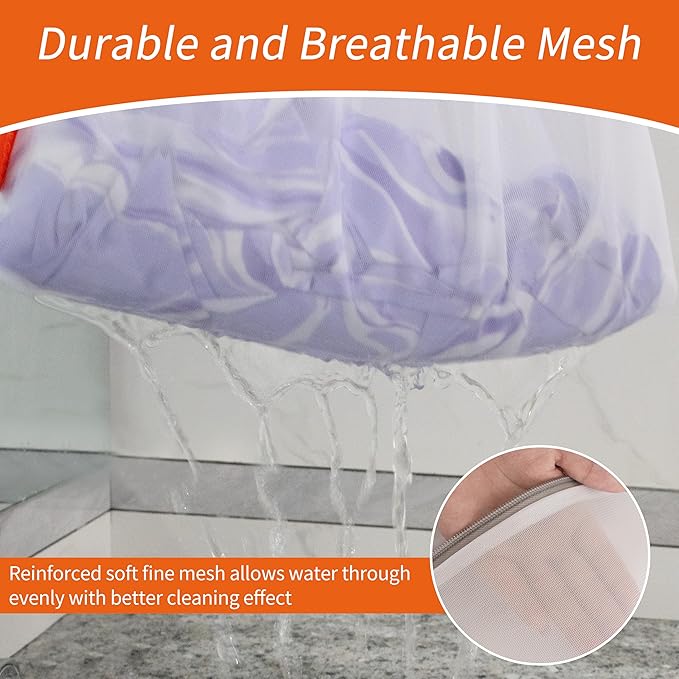 Polecasa 3Pcs Mesh Laundry Bags with Sturdy Zipper, Even Mesh Holes, Variety Sizes for all Your Delicates, Lingerie, Bras, Baby Clothes -Travel Essentials (1 Large, 1 Medium, 1 Small)