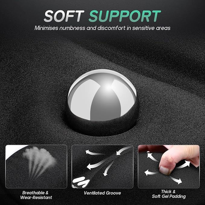 MEENCOOL Bike Seat Cushion - Gel Padded Bike Seat Cover for Men Women Comfort, Adjustable Velcro Secure Bicycle Seat Cushion Compatible with Peloton, Indoor & Outdoor Bicycle Seat(11"x7")