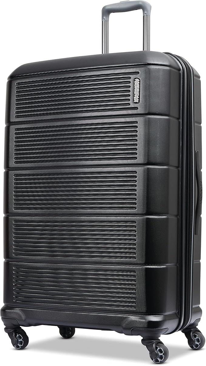 American Tourister Stratum 2.0 Expandable Hardside Luggage with Spinner Wheels, 28" SPINNER, Jet Black