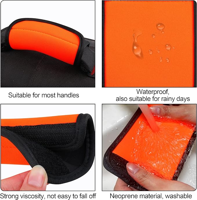 6 Pack Luggage Handle Wrap, Luggage Handle Wraps for Suitcase, Bright Orange Luggage Tags, Suitcase Tags identifiers for Travel Accessories