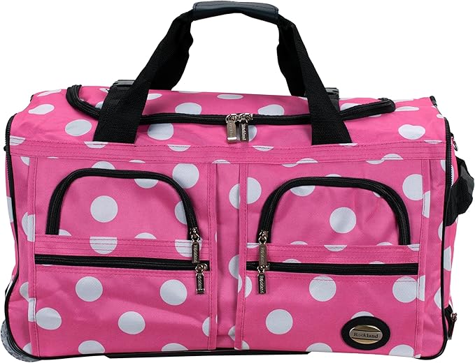 Rockland Rolling Duffel Bag, Black, 22"