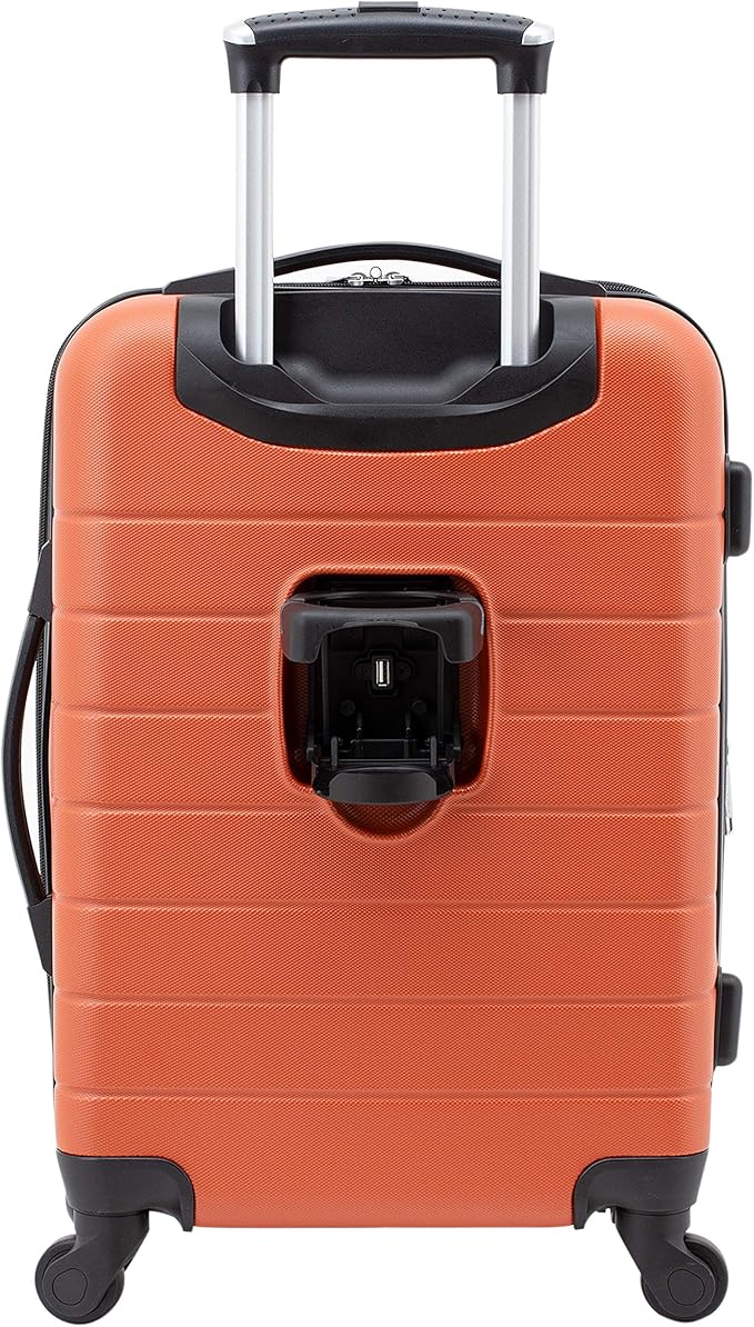 Wrangler Smart Spinner Hardside Luggage, 3 Piece Set, Burnt Orange