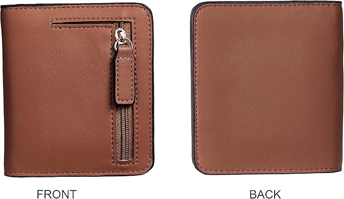 Toughergun Women’s Small Slim Leather Wallet with RFID Protection, Compact Bifold Mini Purse with Clear ID Window