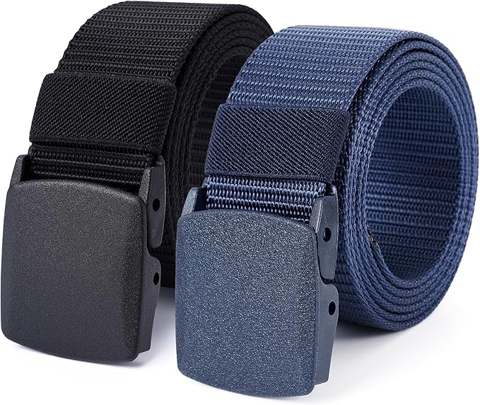 Mile High Life Nylon Web Belt Outdoor Military Belt With TSA Safe Plastic Buckle Belt