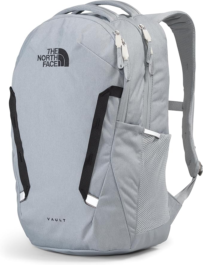 The North Face Vault Everyday Laptop Backpack - Commuter Travel Bag, Water-Repellent Finish, Spacious Compartment, Mid Grey Dark Heather/TNF Black-NPF, One Size