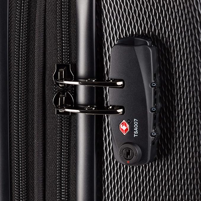 SwissGear 7272 Energie Expandable Hardside Luggage with Spinner Wheels and TSA Lock, Black, Carry-On 19-Inch