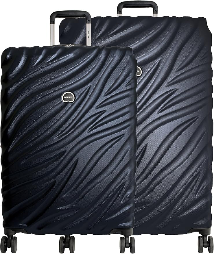 Delsey Alexis Lightweight Luggage Set 3 Piece, Double Wheel Hardshell Suitcases, Expandable Spinner Suitcase with TSA Lock and Carry On