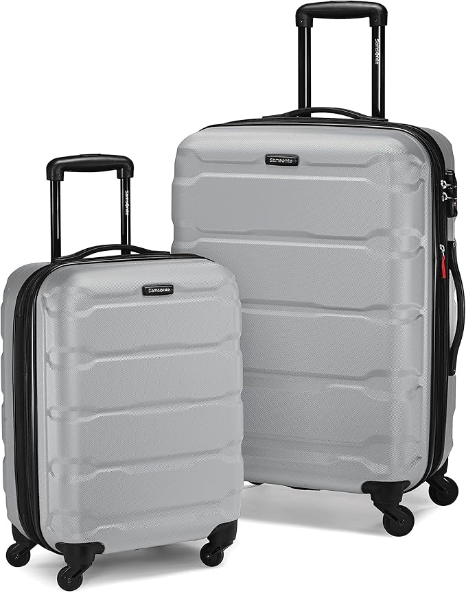 Samsonite Omni PC Hardside Expandable Luggage with Spinner Wheels, Silver, 2-Piece Set (20/24)