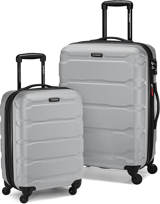 Samsonite Omni PC Hardside Expandable Luggage with Spinner Wheels, Silver, 2-Piece Set (20/24)