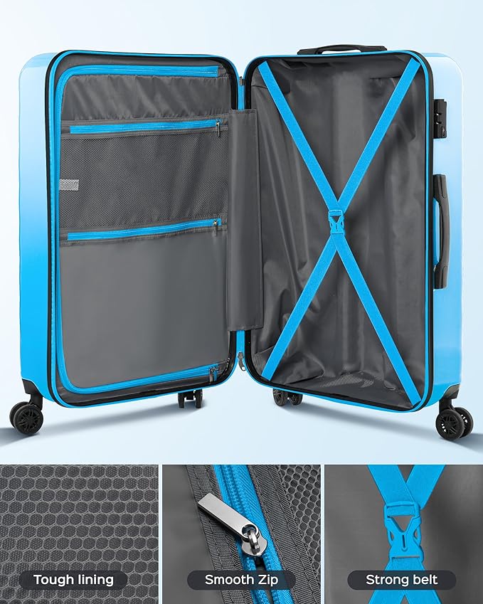 Suitour Carry on Suitcase Airline Approved, Hardside Lightweight Rolling Luggage for Women…