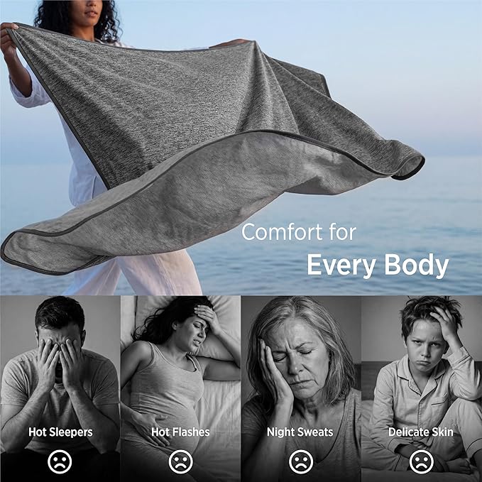 Bedsure Cooling Blanket Twin XL for Hot Sleepers, Summer Dorm Room Essentials for Guys Girls, Cold Blanket with Rayon Derived from Bamboo, Ice Cool Cold Lightweight Bedding for Twin Size Bed, 60x90
