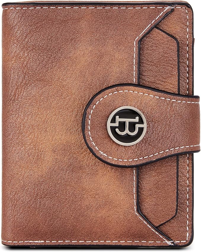 BOSTANTEN Women Leather Wallet RFID Blocking Small Bifold Zipper Pocket Wallet Card Case Purse with ID Window