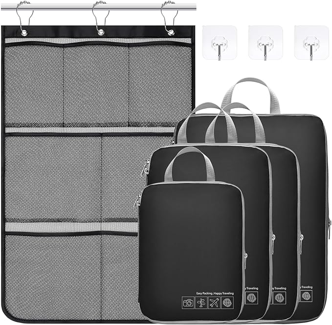 Cambond Compression Packing Cubes for Travel - Lightweight Expandable Travel Bags Luggage Organizers Travel Essentials Compression Cubes for Travel Space Saver for Carry on Suitcases Organizer