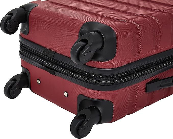 Wrangler 4 Piece Miami Luggage and Packing Cubes Set, Red