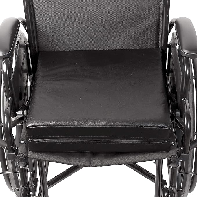 DMI Comfort Seat Cushion for Soft and Firm Support on Wheelchairs, Office Chairs, Dining Chairs and Stadium Seats, Standard Foam, 16 x 16 x 4, Black (Pack of 5)