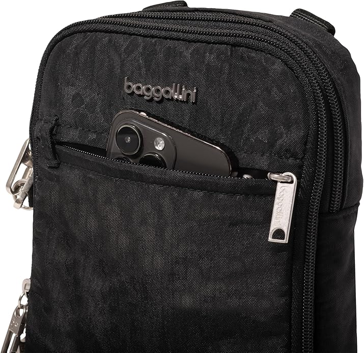 Baggallini Securtex® Anti-theft Mini Everything Crossbody Bag, 6.3"x8.25" Rfid, Locking Zippers & Cut-resistant Strap